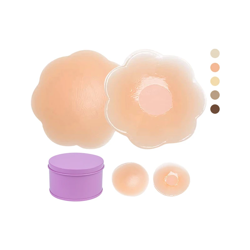 INVISFEEL exclusive custom iron box liquid silicone nipple cover 6.5cm invisible medical nipple sticker