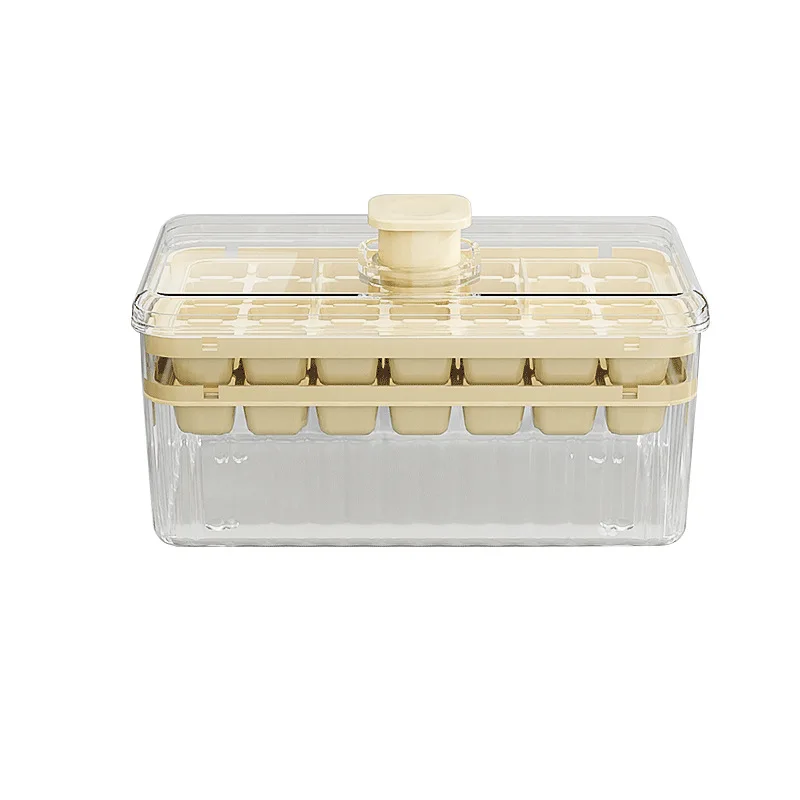 Eco-friendly Ice Cream Maker With  Small Ice Cube Mold And Scoop Food Usage Ice Cube Tray Boxed