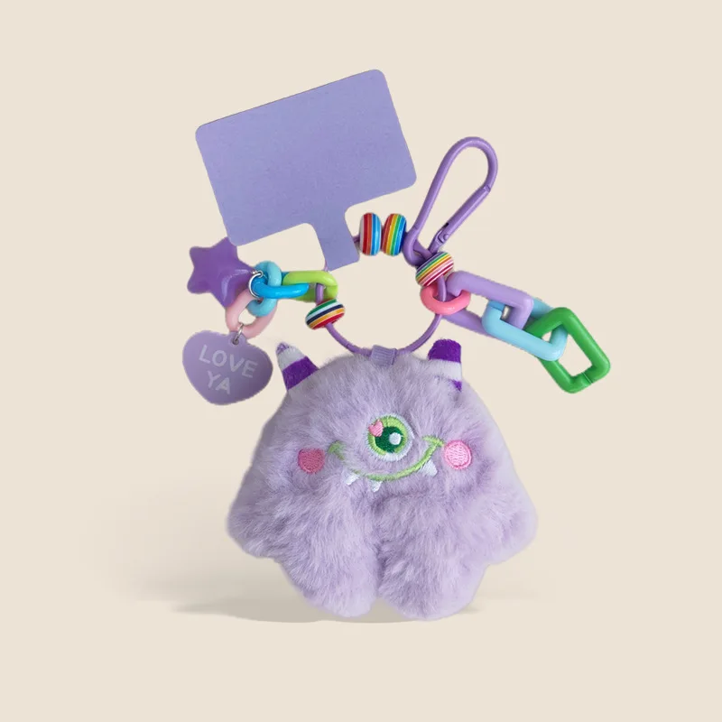 Custom Key Chain Giveaway Gift Mini 6 inch Big Eye Monster Cute Plush Toy Doll Keychain