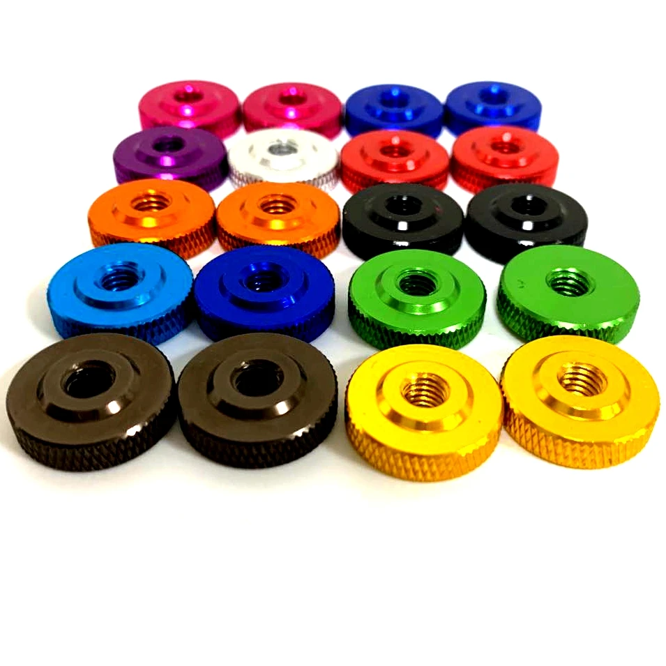 Aluminum knurled knob thread knurled nut threaded round nuts