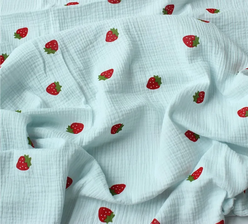
100%cotton double crepe gauze sleepwear blanket kids baby fabric 