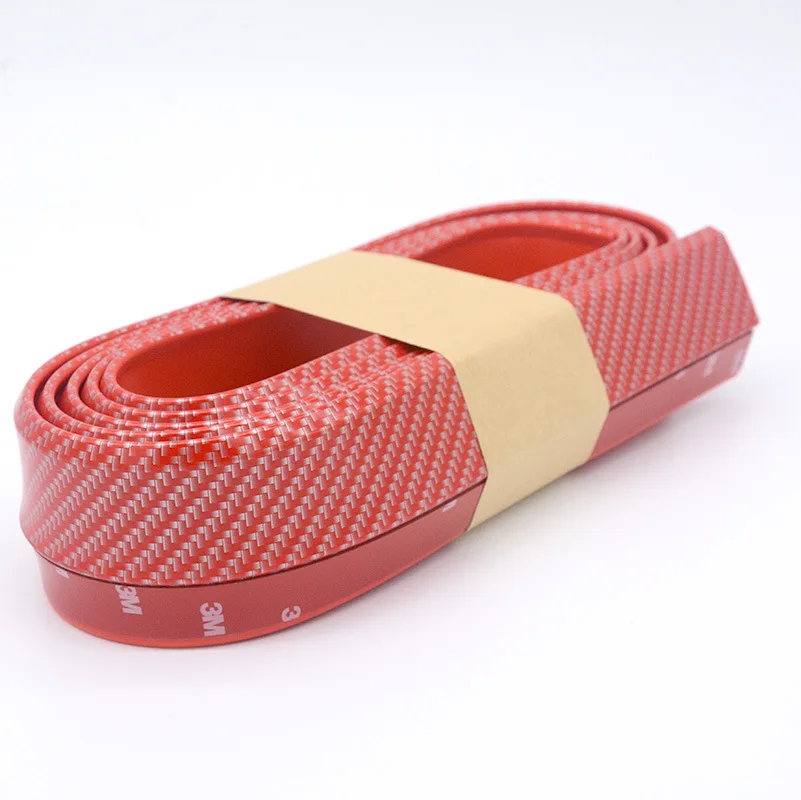 Car Front Bumper Lip Carbon Fiber Rubber Universal Protector Bumper Lip Strip Spoiler Side Car Rubber Seal Strip