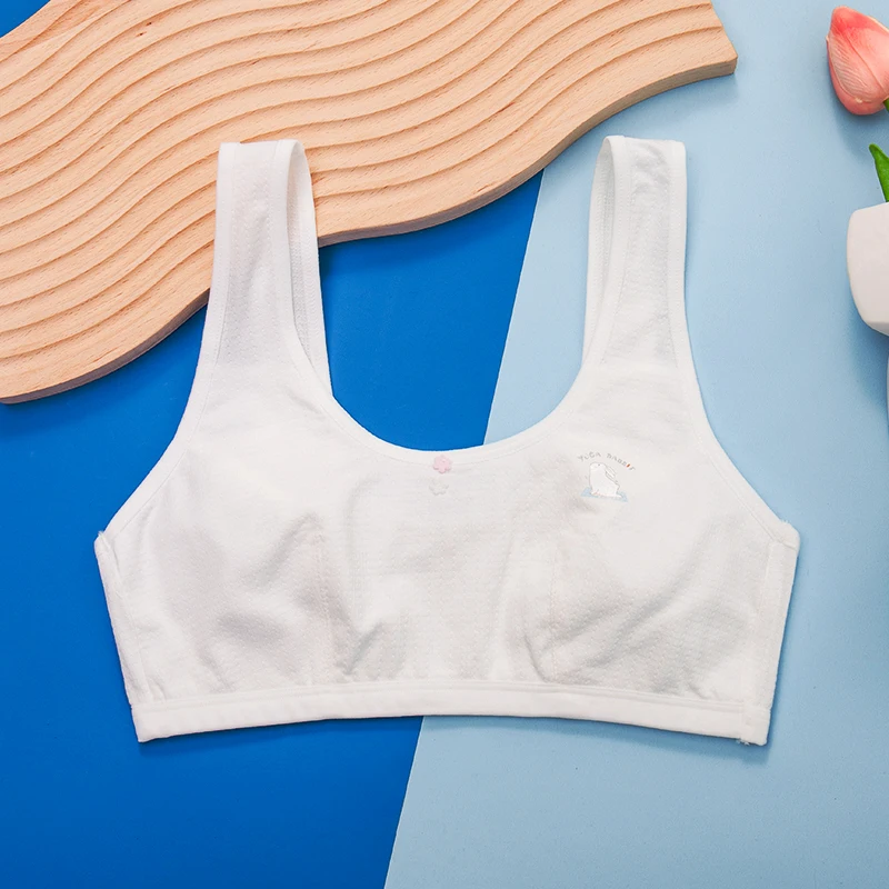 Y9220 Wholesale Cotton Children Lingerie Young Girls Tank Without Pads Cartoon Kids Bras Teen Top