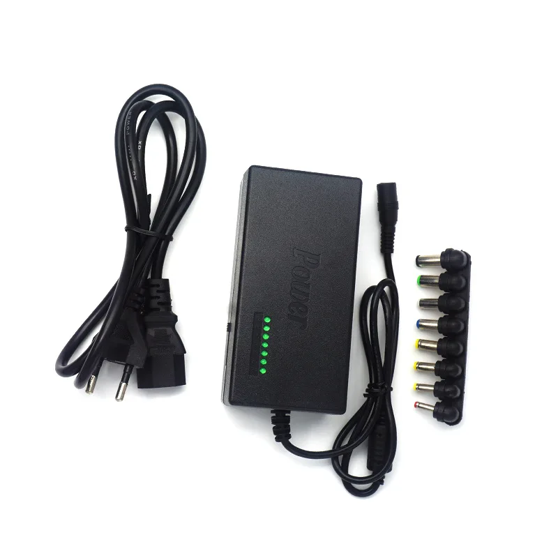 Adjustable Multi Voltage Converter 96W Switching Power Adapter With 8 Connector Tips for Laptop