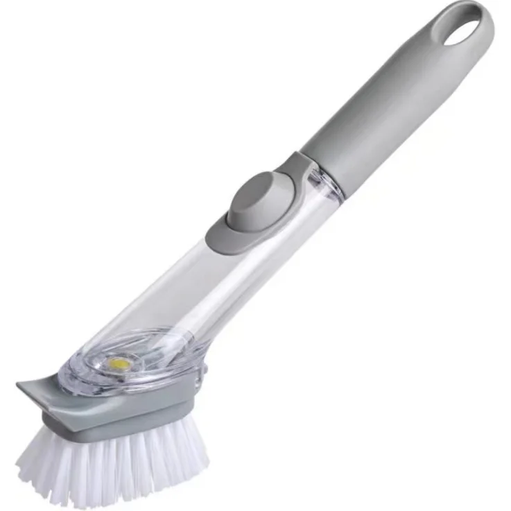 High Quality Clean Hydraulic Boiler Brush Kitchen Cleaning Brush 2 In 1 Silicone Handle Cleaning Brush With Sponge