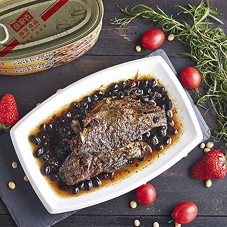 Professional Factory Canned Food Supplier Canned Fried Fish with Salted Black Beans in Oil 184g