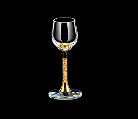 Baijiu cup dispenser Gold foil cup High grade crystal glass set Small household wine cup