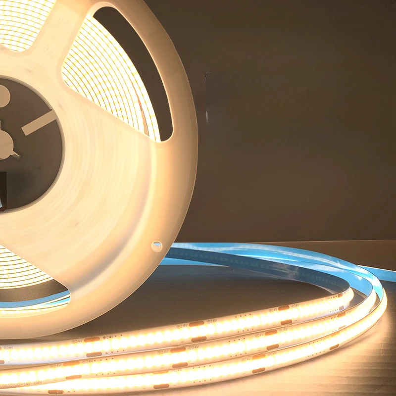 Factory Wholesale Price High Density Led Tape Ribbon CE ROHS 10W 5M 180Leds Waterproof Flexible 12V 24V Cob Rgb Led Strips Light