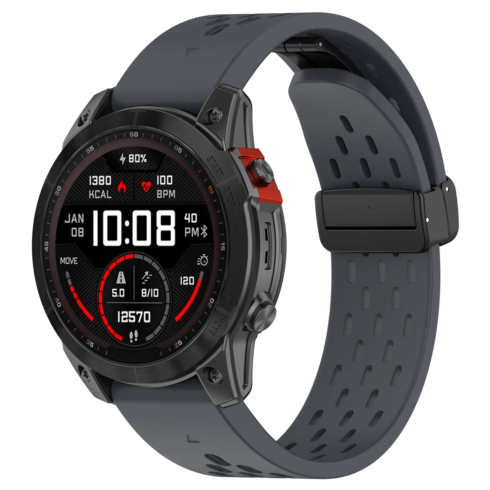IVANHOE QuickFit 20 мм 22 26 силиконовый магнитный складной ремешок с пряжкой для Garmin Enduro 2 EPIX Gen2 Fenix 7 7X6X Pro часов