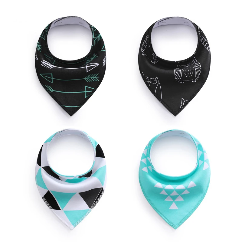 Dropshipping 4 pack 7 days vintage dribble pack baby burp bib fleece Polyester cotton boy girl Unisex  bandana drool bibs set