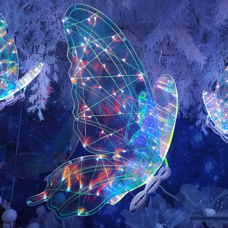 Exquisite Fashion Luminous Butterfly Ornaments High-end Laser Lights Wedding Venue Props Decoration  Lights