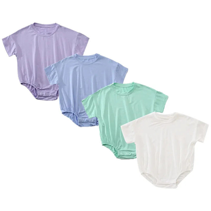 Детский комбинезон из бамбука с коротким рукавом