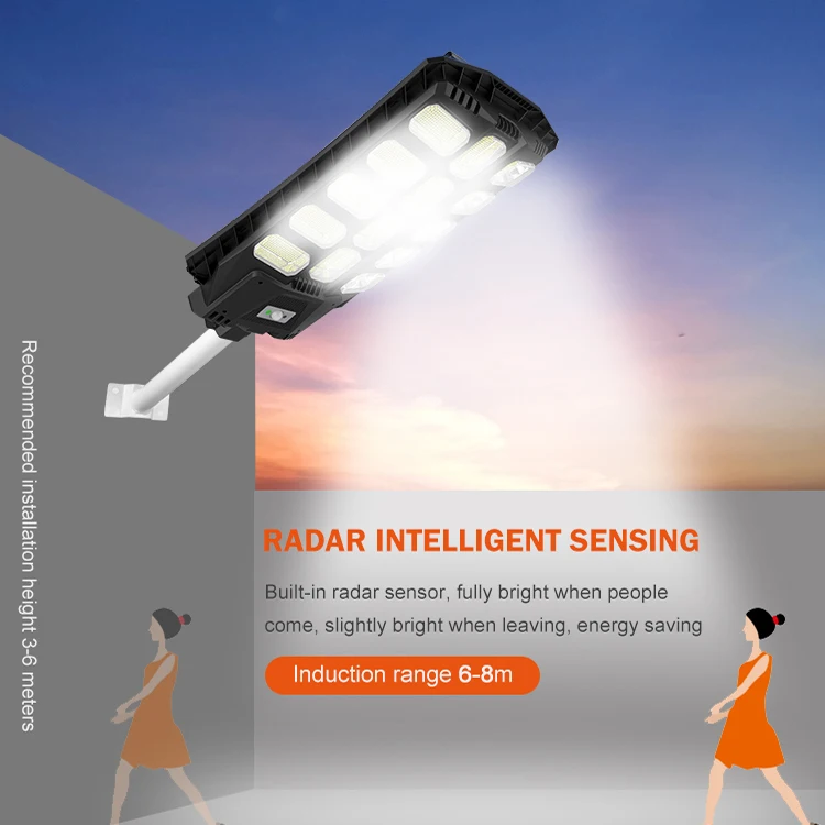 High Bright Lighting Road Waterproof Ip65 300 400 500 W Aluminum Outdoor All In One Solar Led Street Light