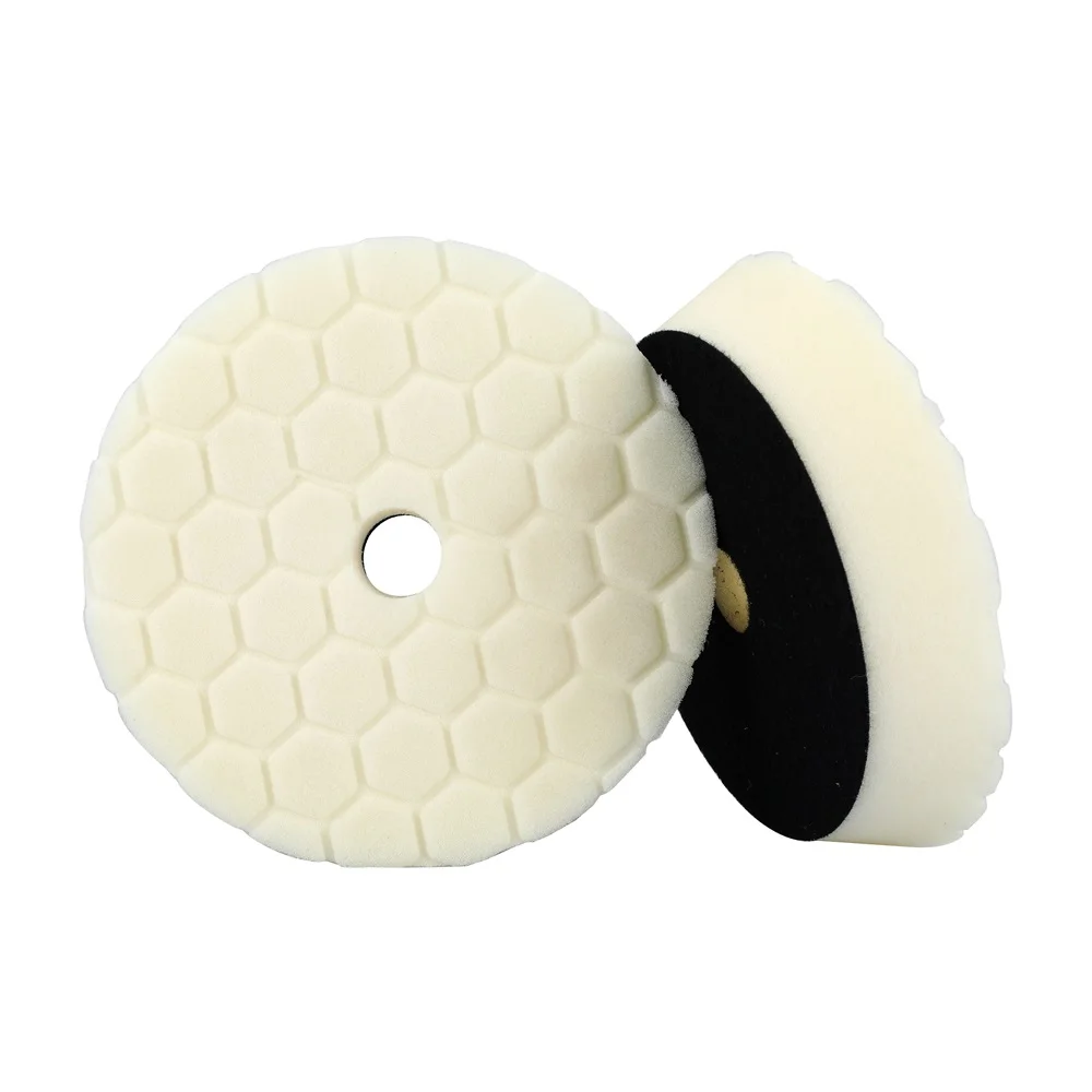 New design Hexagon White Sponge buffing pad auto abrasive foam polishing pad for buffing and waxing car