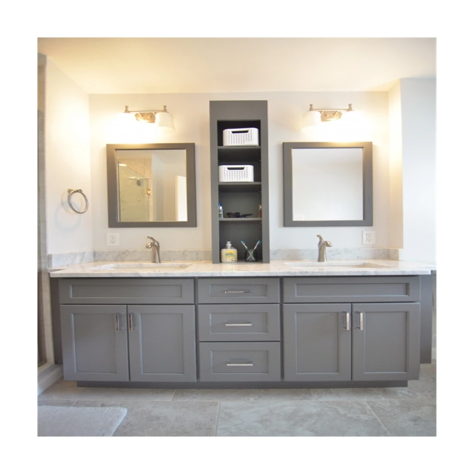 home decor furniture high quality wholesale PVC bathroom mirror cabinet with light bathroom vanity set