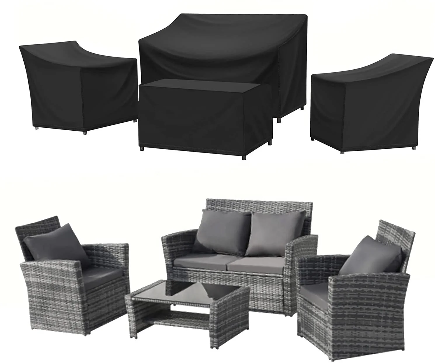 Customized dust cover outdoor courtyard garden sofa table and chair waterproof sunscreen cloth cover