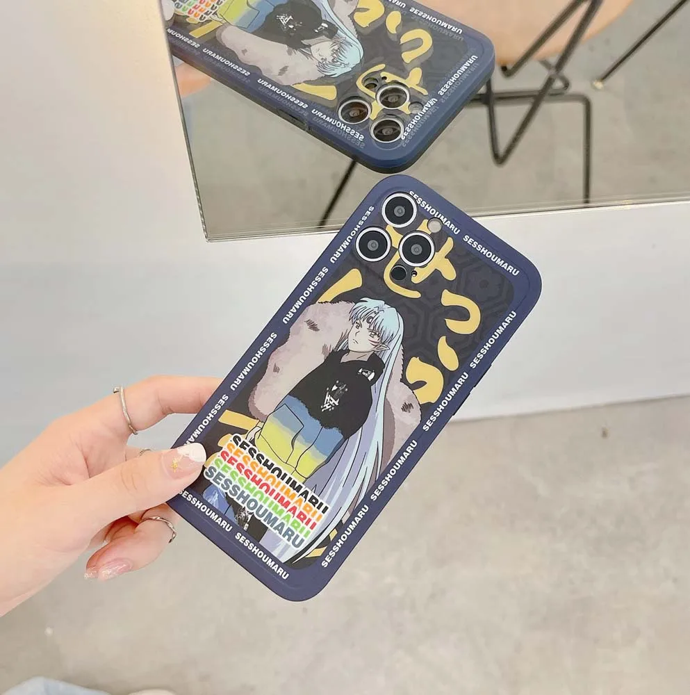 Anime Cartoon Inuyasha Wholesale Trend Phone Case For 12 Pro Max 11 Pro Max Xs Max XR 7 8 Plus Soft IMD Mobile Phone Back Cover