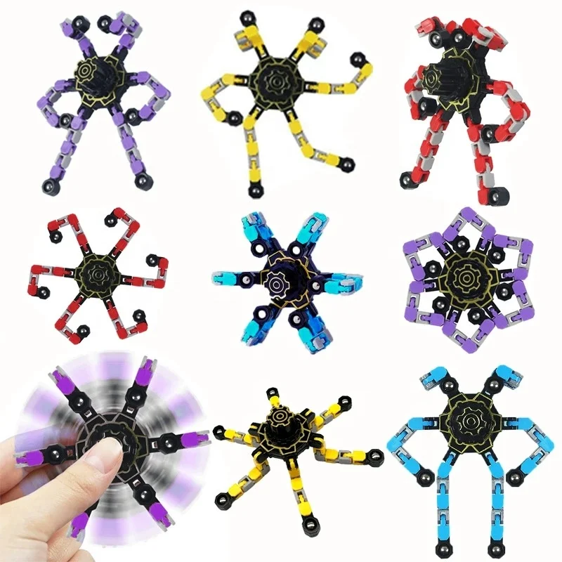 Fingertip mechanical gyroscope variable puzzle DIY decompression chain deformation robot gyroscope toy wholesale