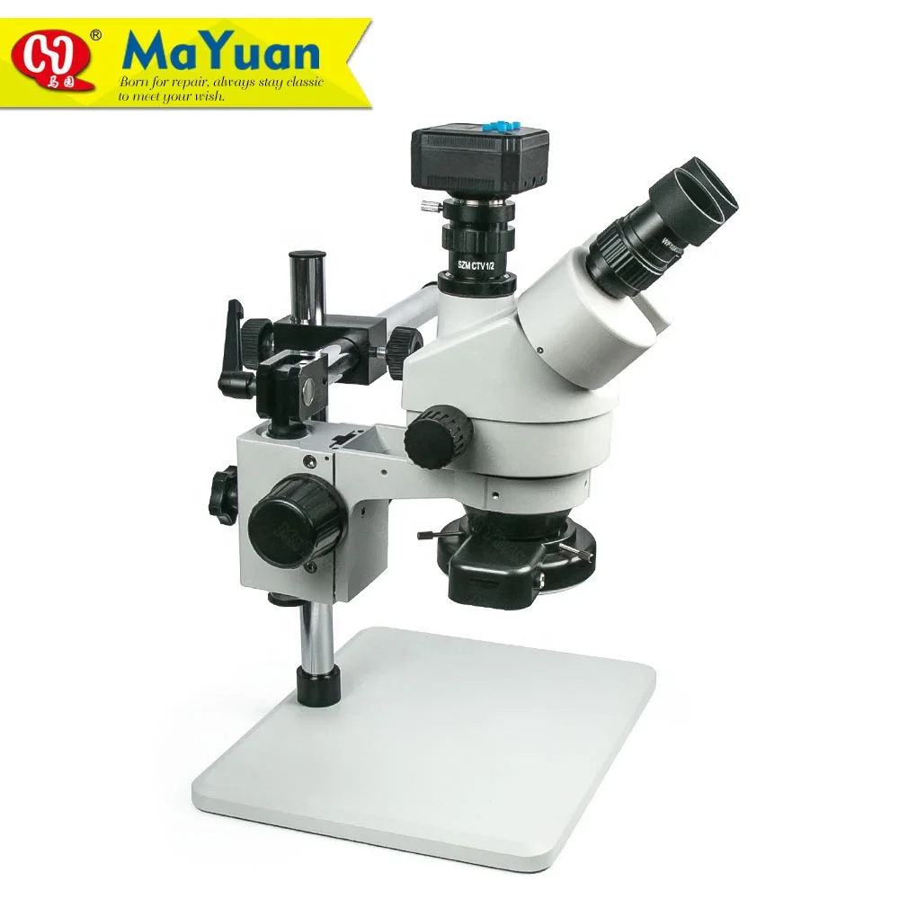 7-45X Single Arm Trinocular Stereo Zoom PCB Repair Microscope