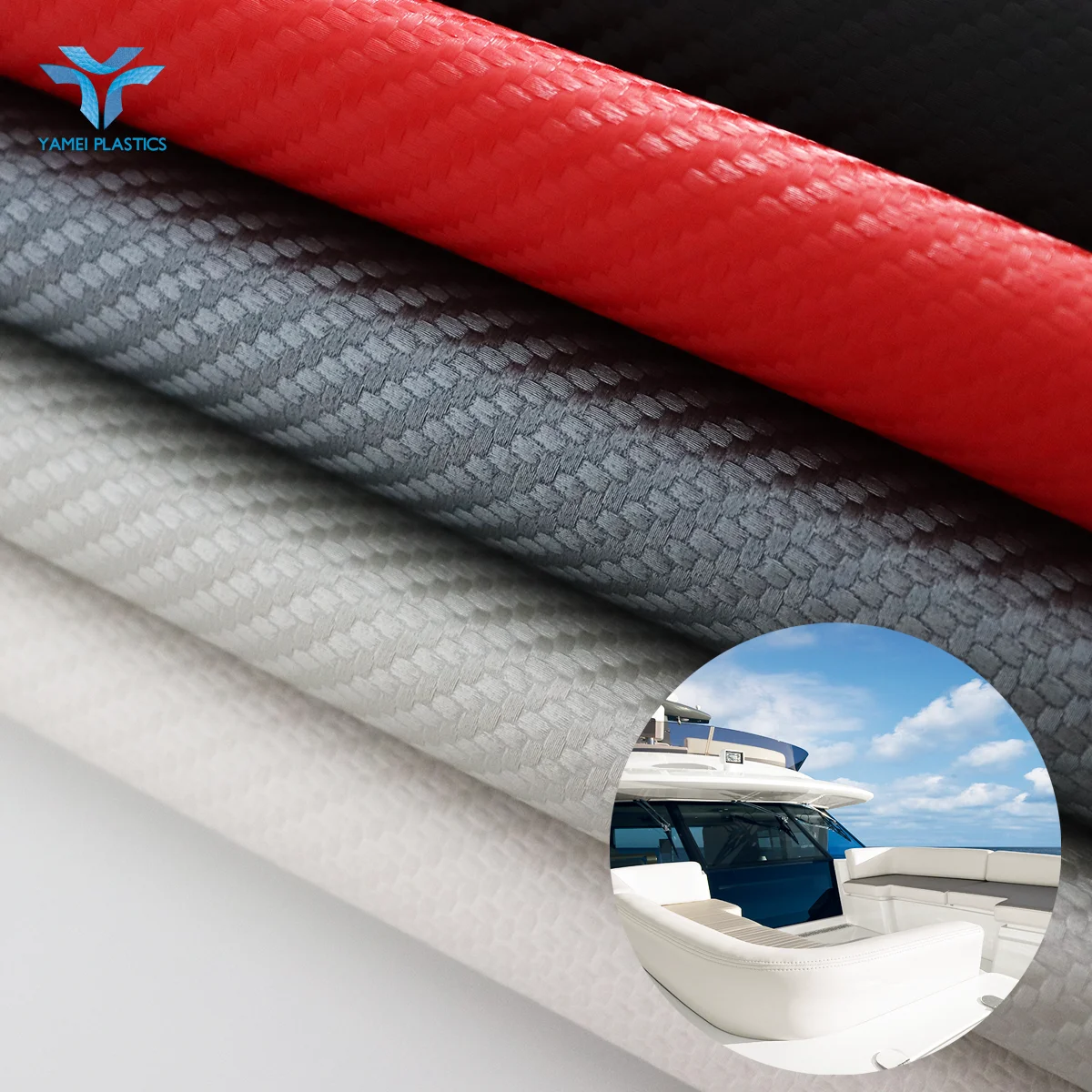 high quality carbon fiber pattern glossy synthetic marine vinyl for boat outdoor upholstery and car seat covers