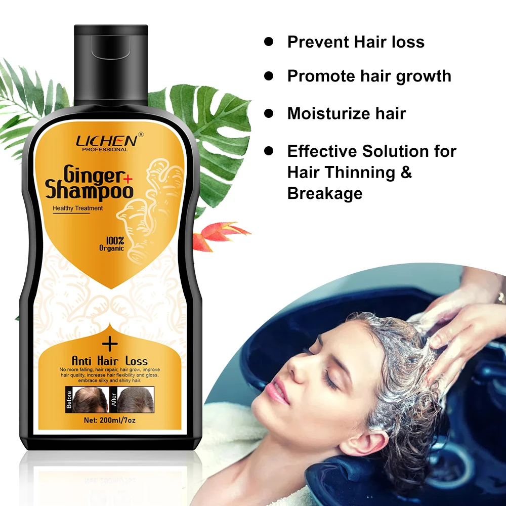 100% herbal plant ginseng anti-dandruff shampoo hair falling ginger shampoo hair loss