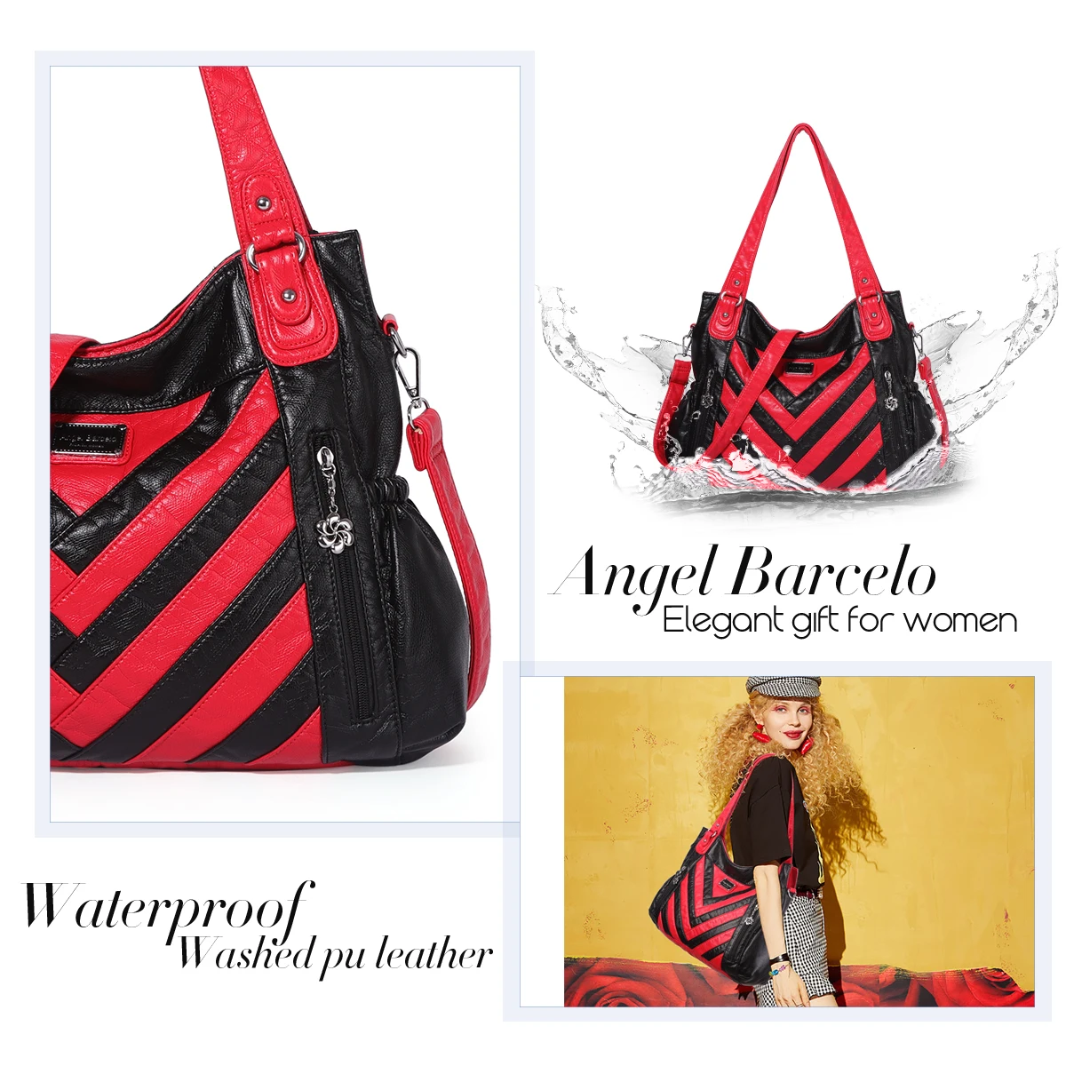 Angelkiss  fashion designer ladies shoulder bag Factory custom classy pu leather women handbags