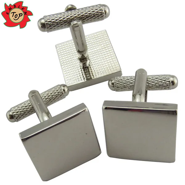 Manufacturer Wholesale Custom Logo Metal Cufflinks Square/Round Cufflink DIY Blank Men Cufflinks