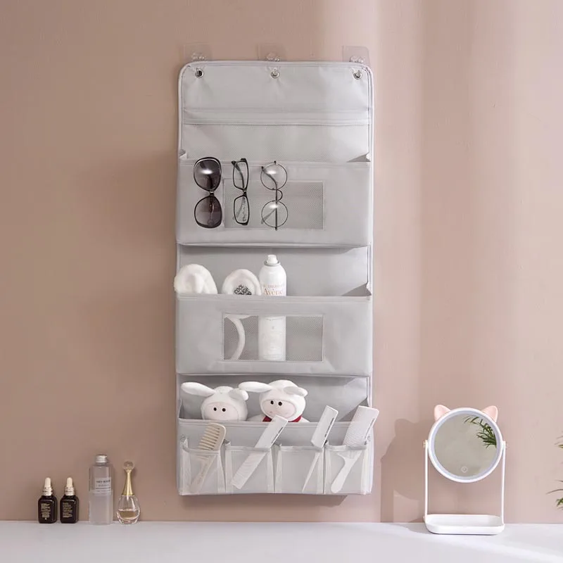 DS3953 Hanging Storage Bag for Bedroom Bathroom Office Oxford Fabric Wall Organizer Over Door Hanging Organizer with Pockets