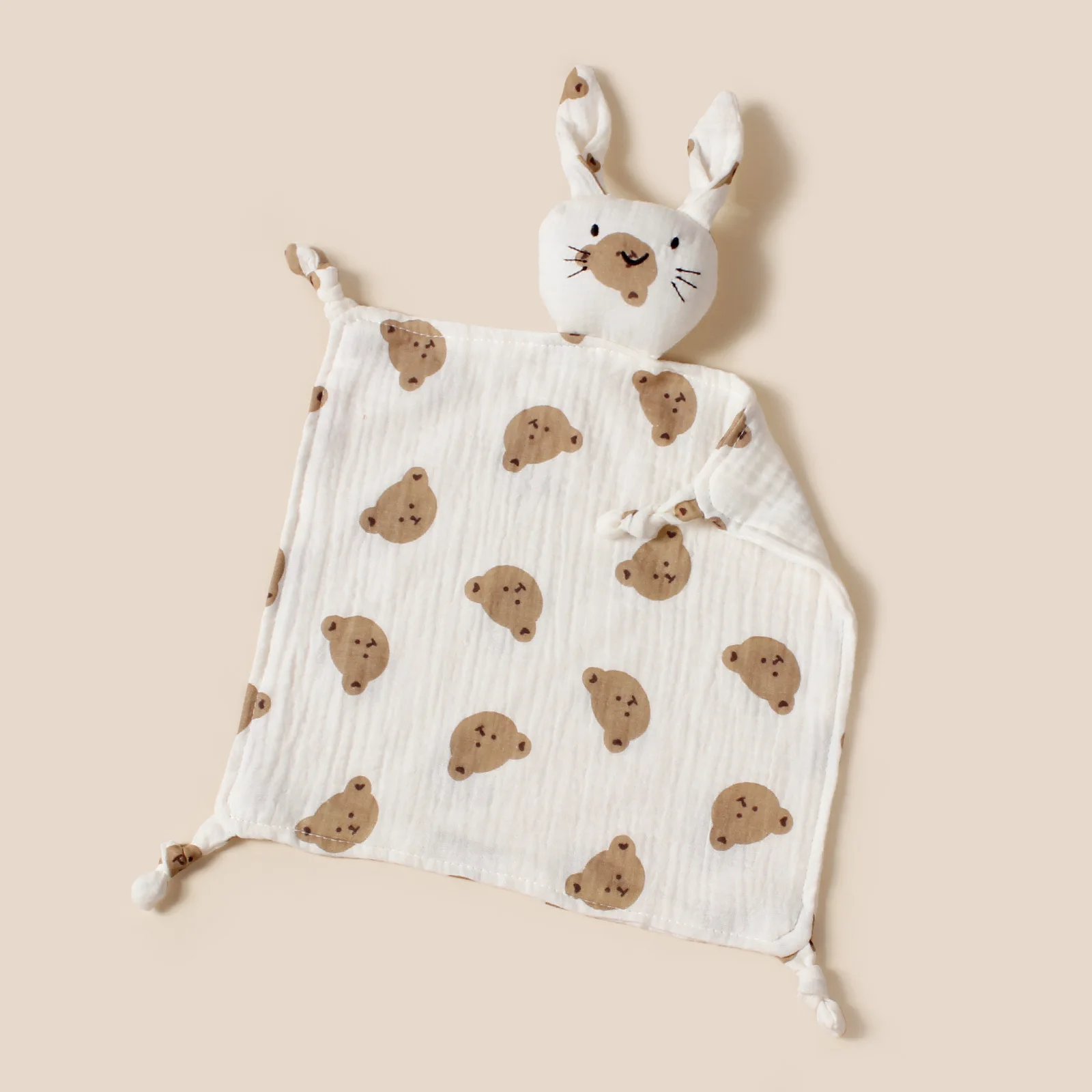 2023 New Cotton Gauze Bunny Lovey For Newborn Baby 30x30cm Rabbit Comforter Toy Infant Security blanket