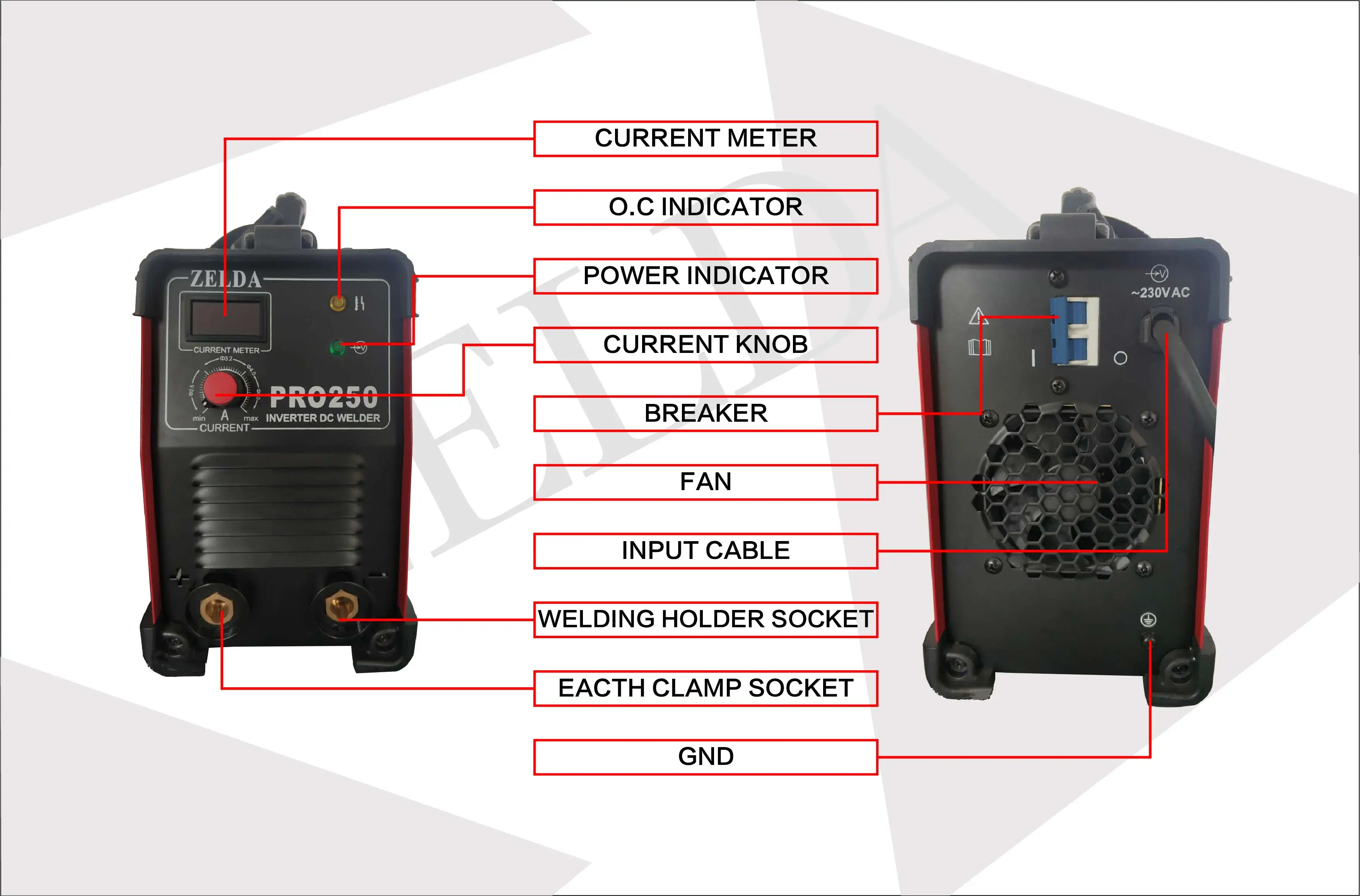 Single phase mma 250 welding machine hot sale welders jobs waterproof soudure arc machine