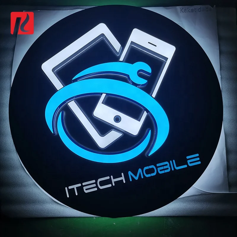 Kexian Custom Mobile Phone Shop Sign Board Led Business Signs Advertising Shop Name Logo Wall Signage