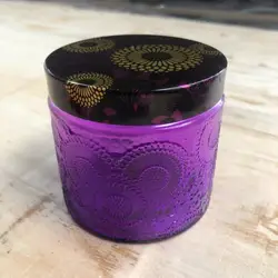 European Style Embossed Candle Jar Glass Empty Candle Vessels With Lid