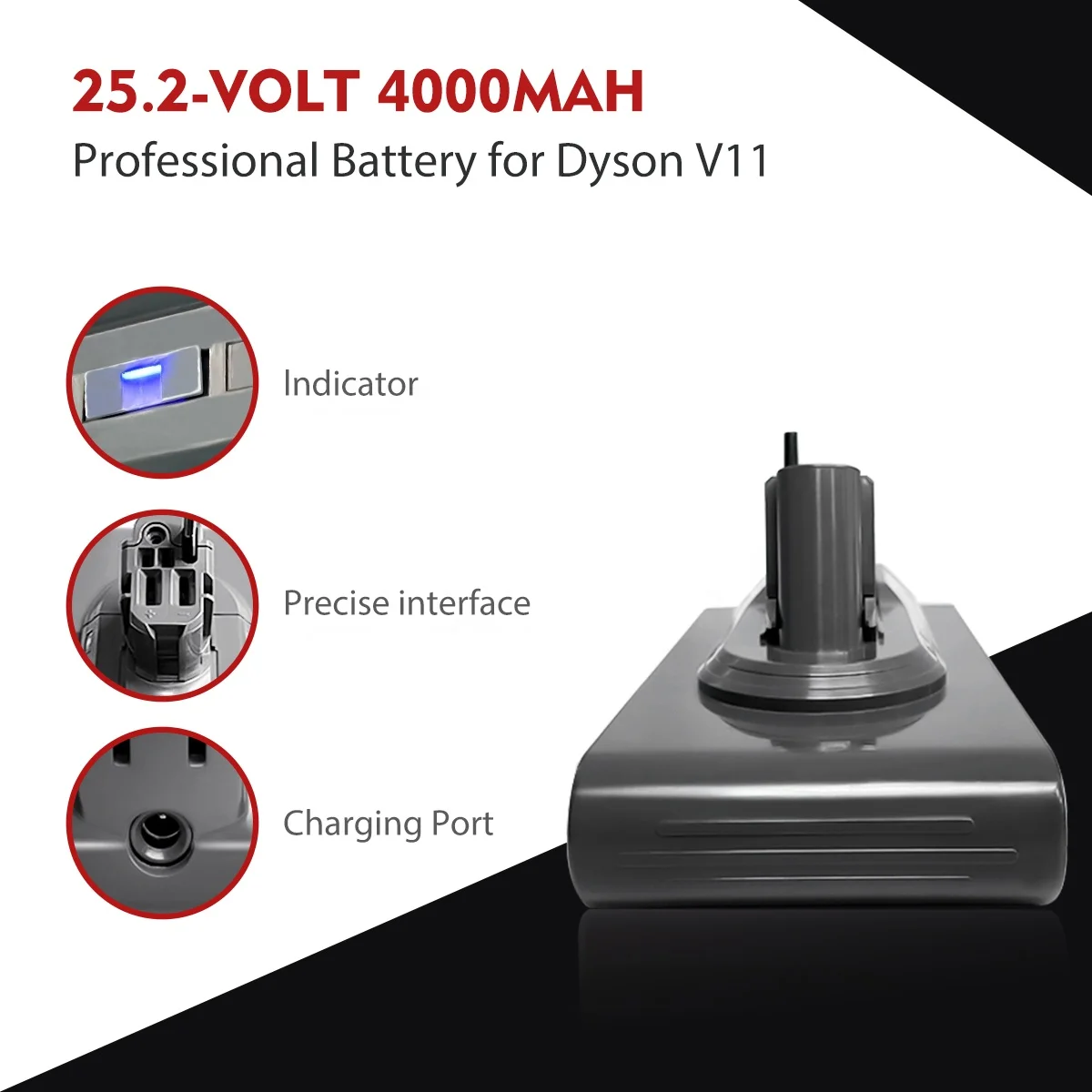 NEWEST 25.2V 4000mAh Lithium-Ion Battery 21700 cells Replacement for Dysons V11 Vacuum Cleaner Battery