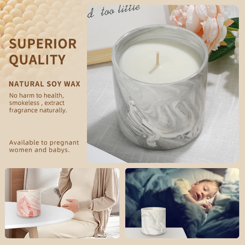 High-Quality Ceramic Candles Aroma Soy Wax Custom Logo Set of 2 Custom Private Label Luxury Scented Candle