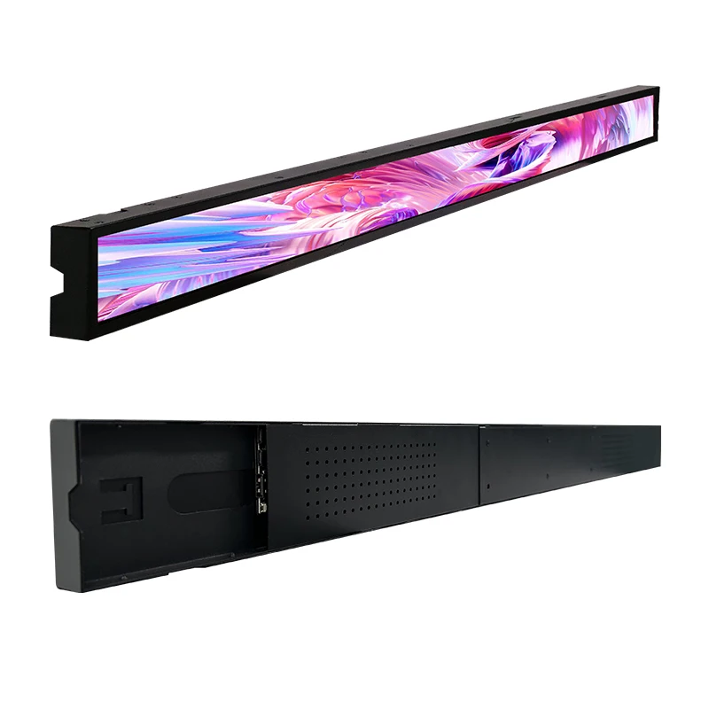 120CM 47 inch supermarket super wide shelf edge stretch strip LCD display advertising display