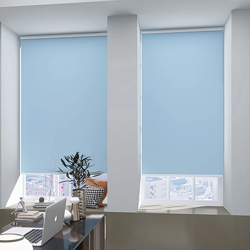 Electric 100% Blackout Roller Shade Window Blind with Thermal Insulated Roller Blind for Window UV Protection Fabric Blinds