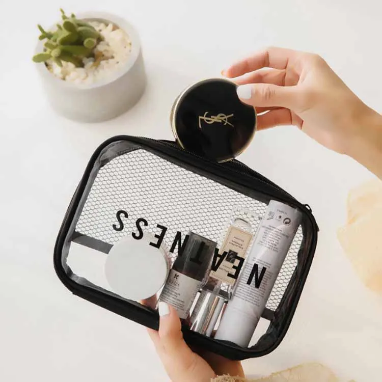 Wholesales  Colorful 3 Sets Clear PVC Travel Cosmetic Bags transparent cosmetic bag
