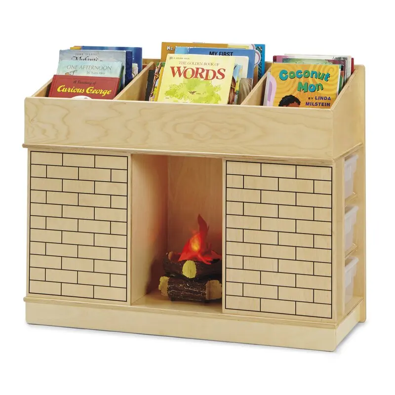 6 Compartment Wood Book Display School Furniture High Quality Wood Cabinet Storage On Sale