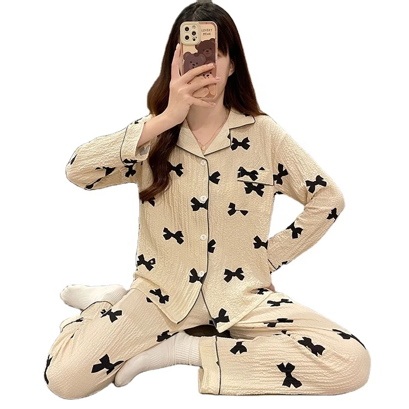 Best Selling High Quality Comfortable Adult Women Loungewear Plus Size Cardigan Pyjamas Set Luxury Sleepwear