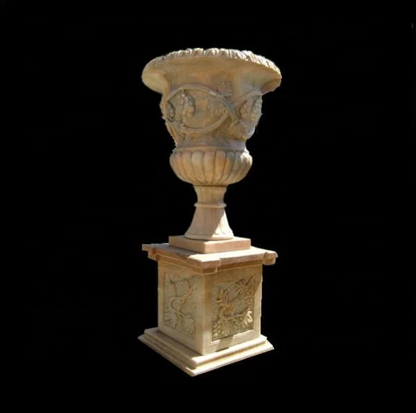 Желтая Мраморная Статуя Обнаженной Женщины Цветочный