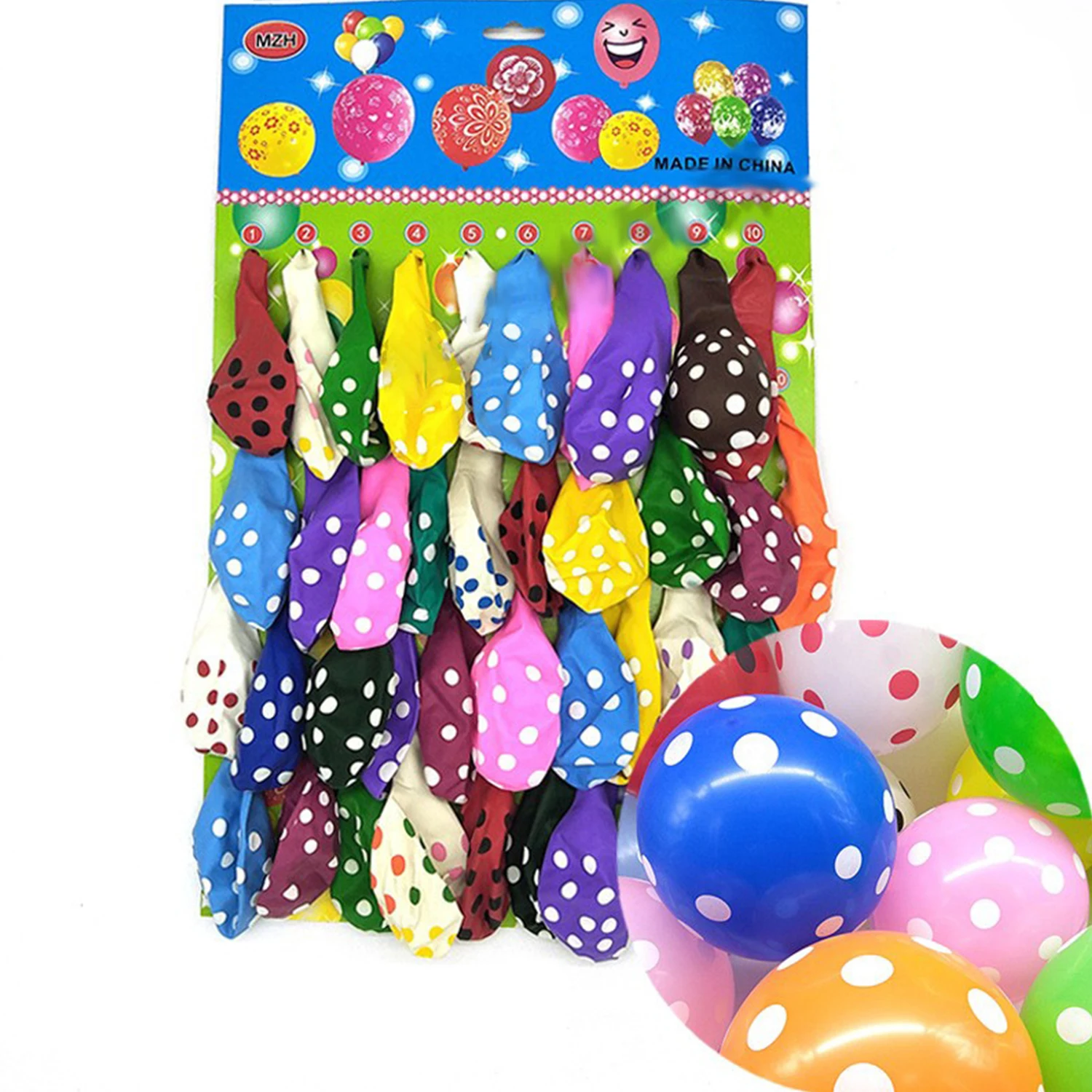 Wholesale Assorted latex balloons Card packing ballons card large flat latex balloon set for kids game for party game