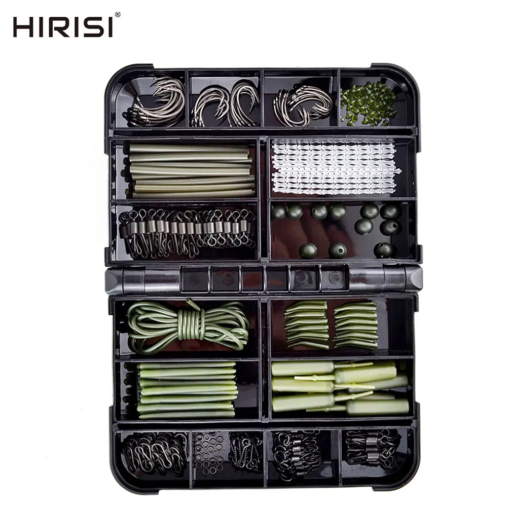 434 x Carp Fishing Tackle Kit Fishing Swivels And Snaps Rubber Anti Tangle Sleeves Hook Stop Beads Helicopter Rigs in Box XP-300