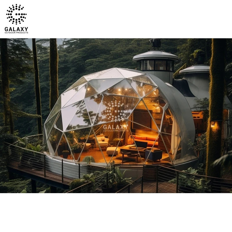 Creative close-to-nature experience luxury glamping 5m inflatable tent turkey camping geodesic dome tent in italy
