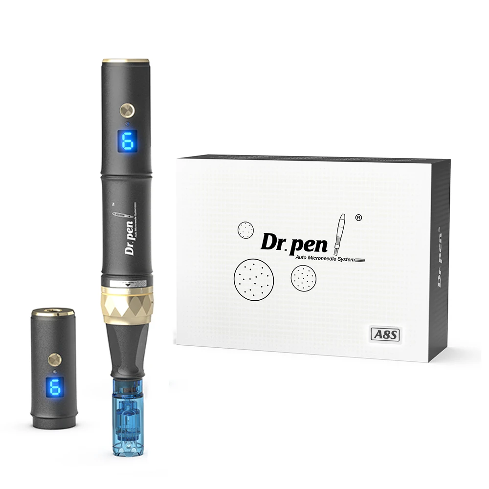 Latest news Dr pen Derma pen A8S  microneedles tools anti aging 6 speeds digital  pen device for home use skin care