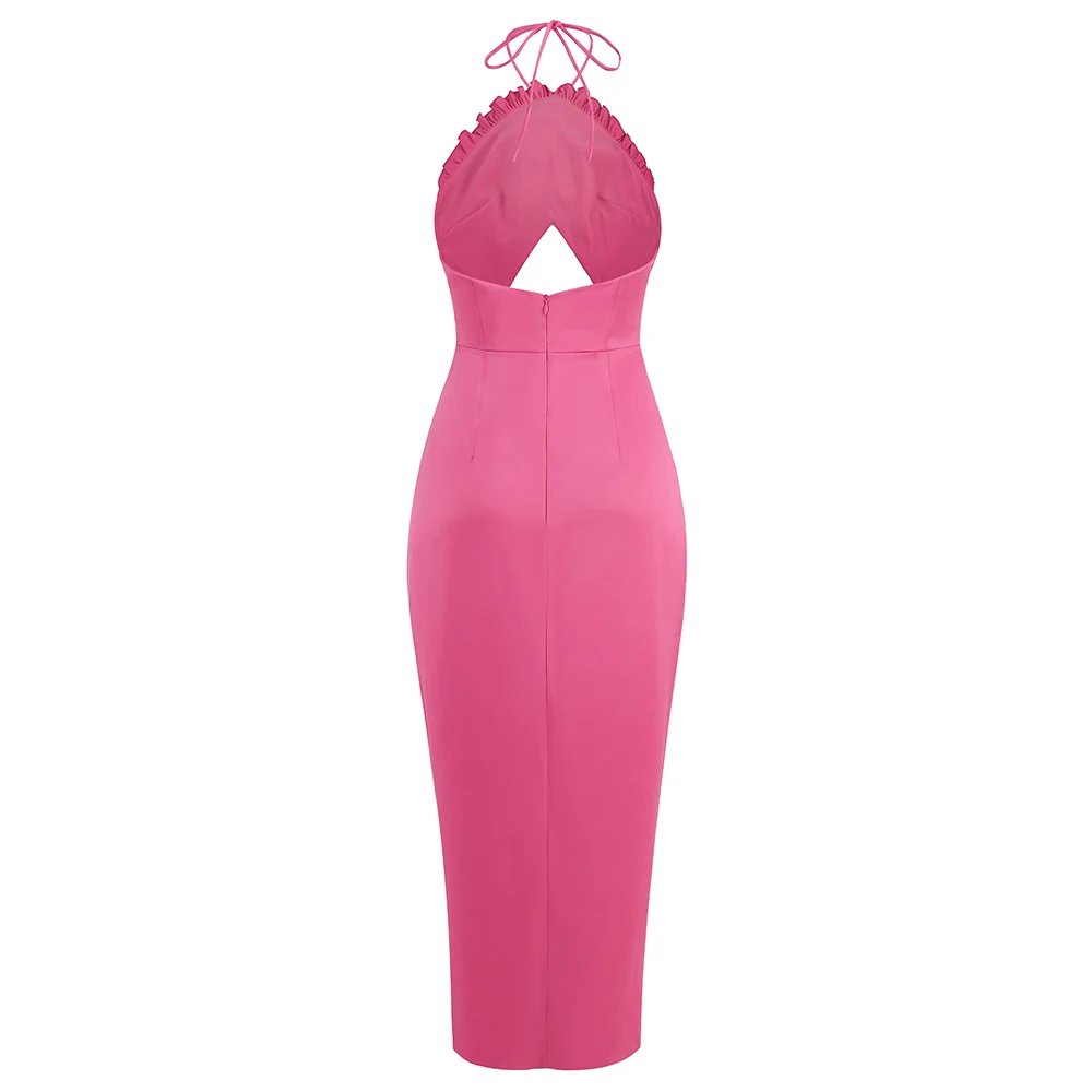 SB2563 Women Floral Satin Dresses High Slit Sleeveless Bodycon Prom Dress Party Club Sexy Maxi Dresses