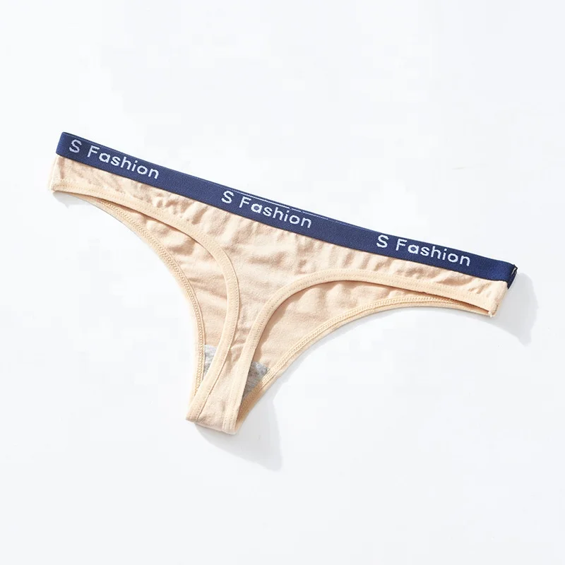 
1814 S Fashion T-Back Briefs Bikini Panty Women Low Waist Letter Cotton Thong G String Panties 