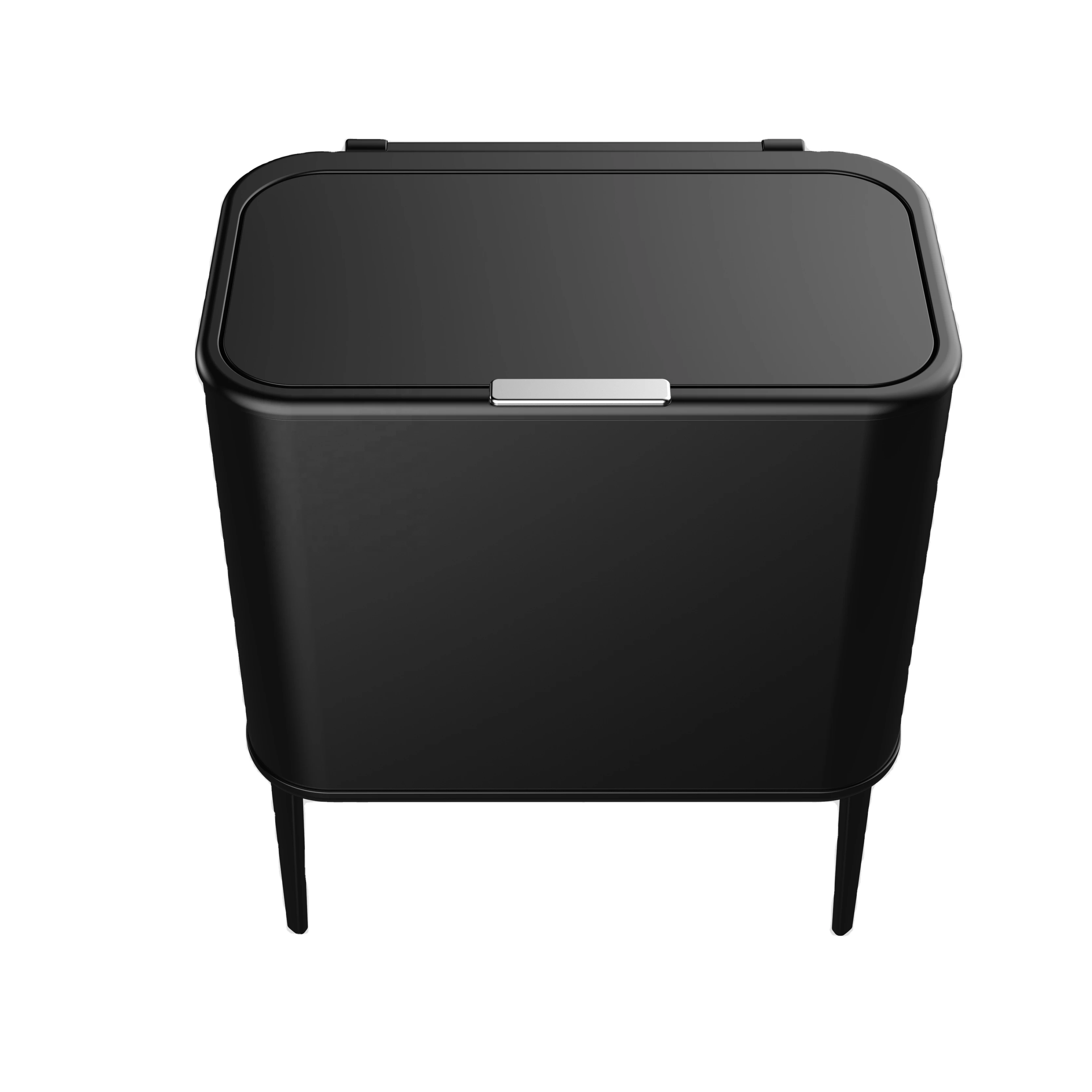 2024 NEW Stainless steel hand press dustbin with 4 legs big size 60L home hotel Rubbish/Trash/garbage bin with lid  hand press