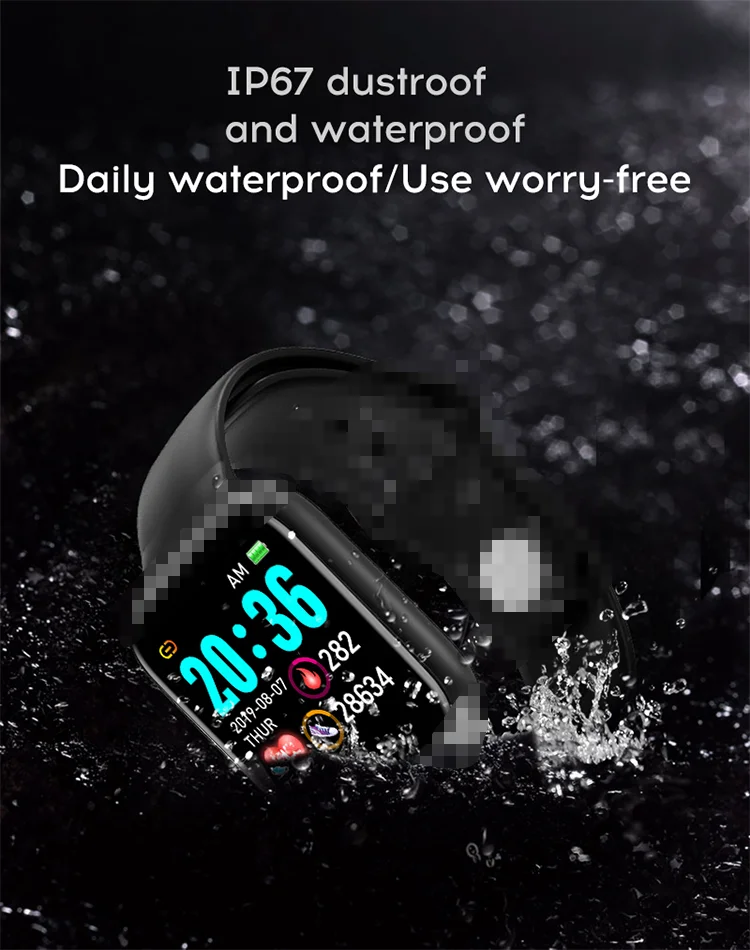 2020 Smart Watch Y68 Men Women Blood Pressure Heart Rate Waterproof Tracker Sport Clock Watch Smart D20 For Android IOS