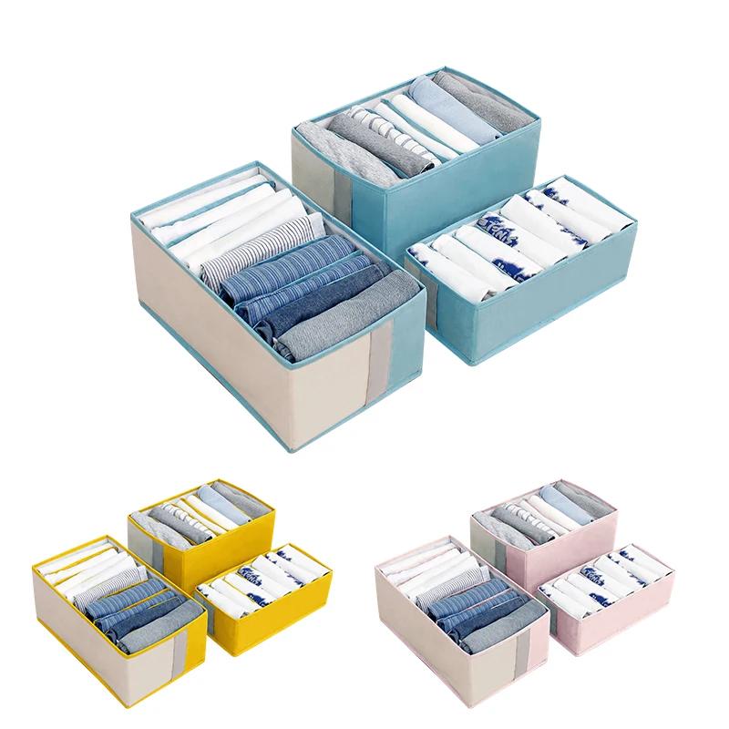 Folding fabric 3 pcs Underwear Organizer Drawer Organizer Home Storage Boxes for Bra underwear