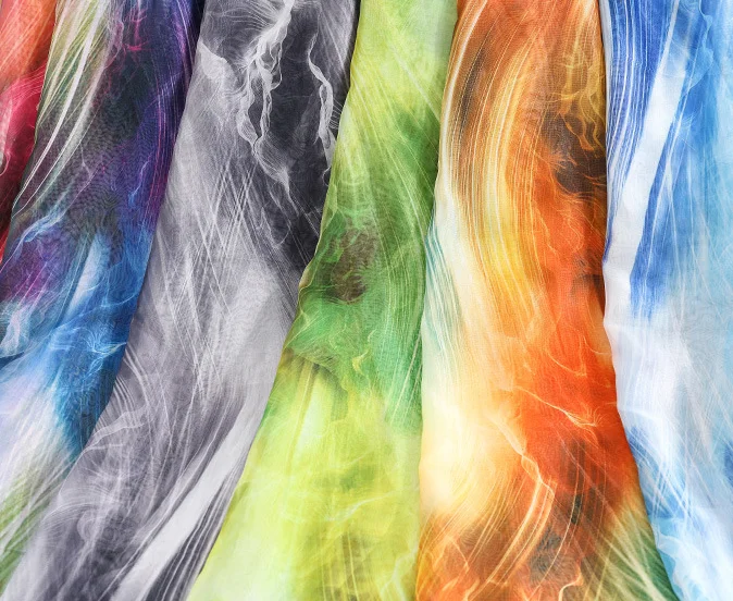 75D elastic imitation silk chiffon fabric spring and summer bright elastic Huayao wrinkled chiffon ancient costume Hanfu lining